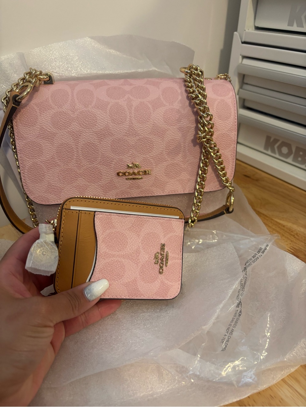Coach Powder Pink Klare and Zip Card Case